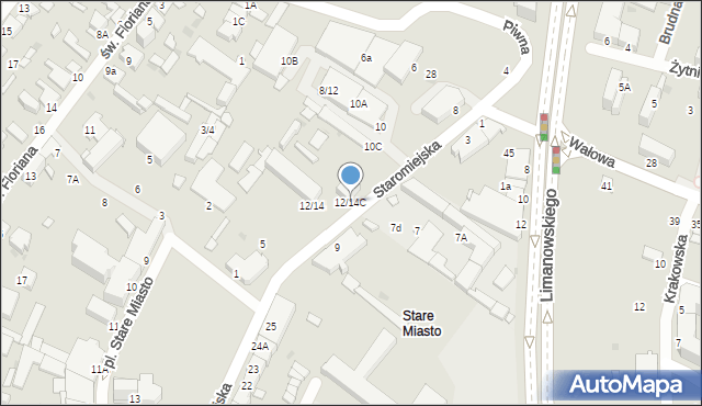Radom, Staromiejska, 12/14C, mapa Radomia