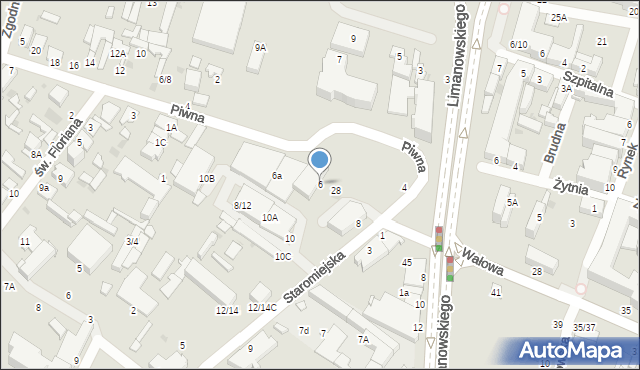 Radom, Staromiejska, 6, mapa Radomia