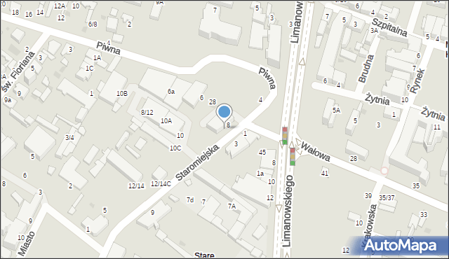 Radom, Staromiejska, 8/10, mapa Radomia