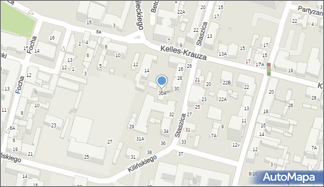Radom, Staszica Stanisława, 30A, mapa Radomia