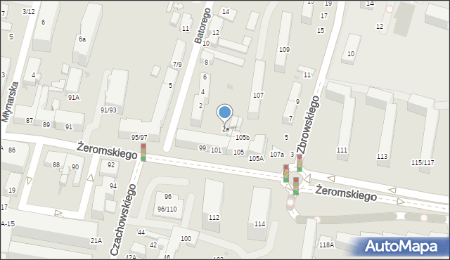 Radom, Stefana Batorego, 2a, mapa Radomia