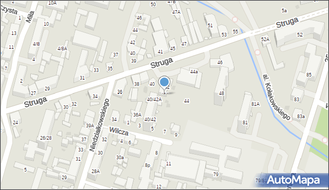 Radom, Struga Andrzeja, 42A, mapa Radomia
