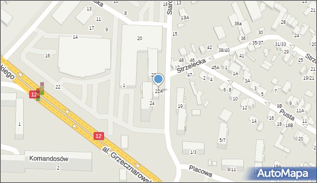 Radom, Staroopatowska, 22A, mapa Radomia