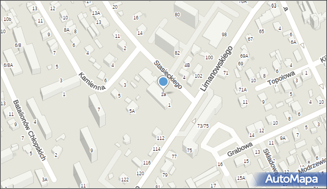 Radom, Stasieckiego Eugeniusza, kpt. hm., 1a, mapa Radomia