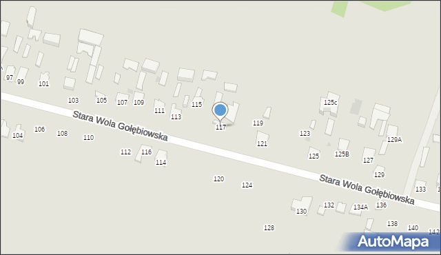 Radom, Stara Wola Gołębiowska, 117, mapa Radomia