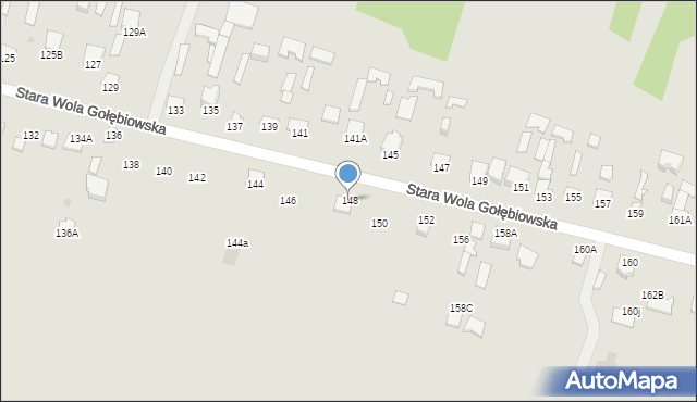 Radom, Stara Wola Gołębiowska, 148, mapa Radomia