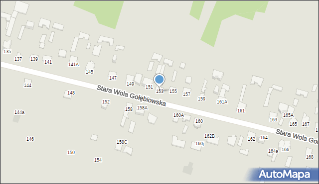 Radom, Stara Wola Gołębiowska, 153, mapa Radomia