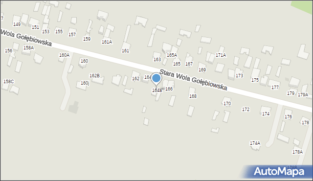 Radom, Stara Wola Gołębiowska, 164a, mapa Radomia