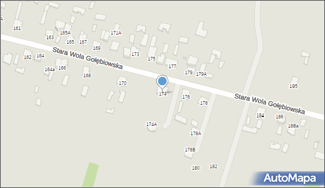 Radom, Stara Wola Gołębiowska, 174, mapa Radomia