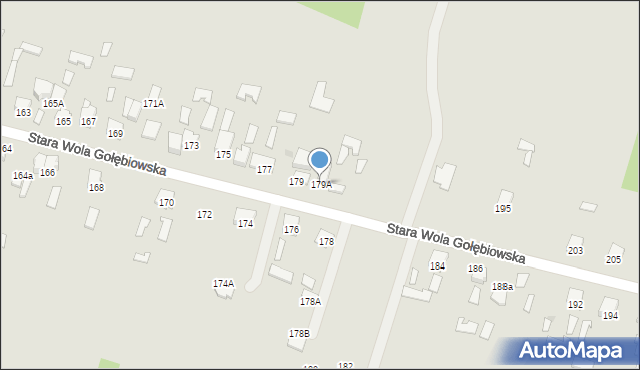 Radom, Stara Wola Gołębiowska, 179A, mapa Radomia