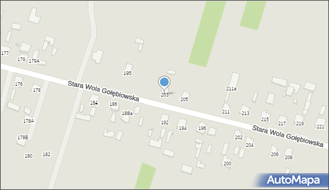 Radom, Stara Wola Gołębiowska, 203, mapa Radomia