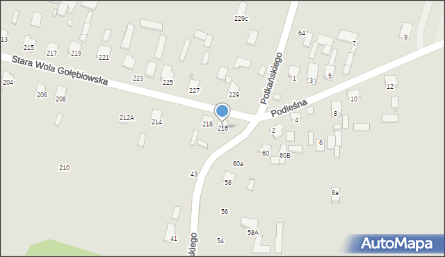 Radom, Stara Wola Gołębiowska, 216, mapa Radomia