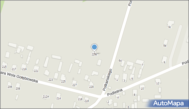 Radom, Stara Wola Gołębiowska, 229c, mapa Radomia