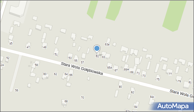 Radom, Stara Wola Gołębiowska, 61, mapa Radomia