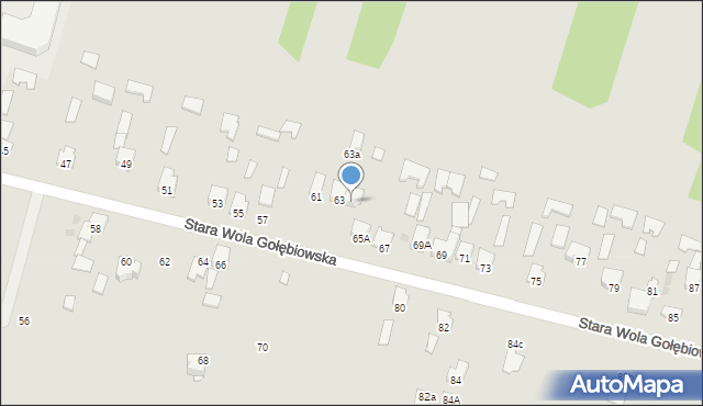 Radom, Stara Wola Gołębiowska, 65, mapa Radomia