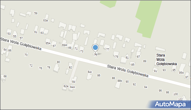 Radom, Stara Wola Gołębiowska, 75, mapa Radomia