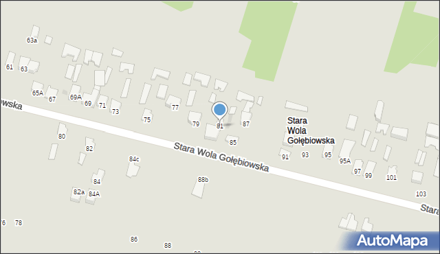 Radom, Stara Wola Gołębiowska, 81, mapa Radomia
