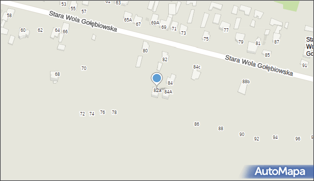 Radom, Stara Wola Gołębiowska, 82a, mapa Radomia