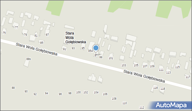 Radom, Stara Wola Gołębiowska, 97, mapa Radomia