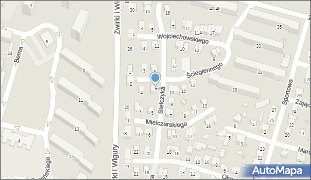 Radom, Stefczyka Franciszka, 7, mapa Radomia