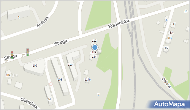 Radom, Struga Andrzeja, 114, mapa Radomia