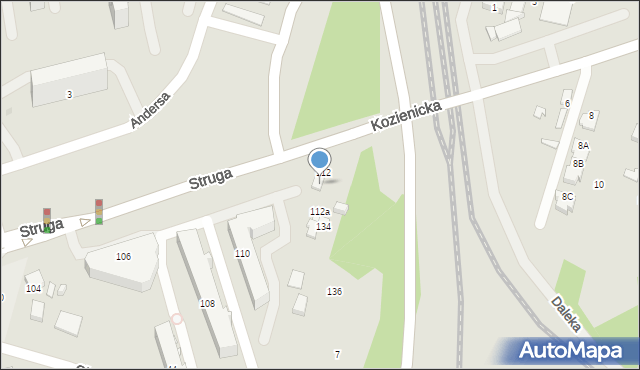 Radom, Struga Andrzeja, 132, mapa Radomia