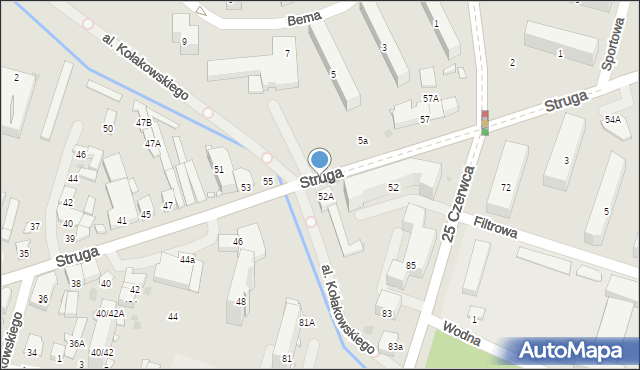 Radom, Struga Andrzeja, 522, mapa Radomia