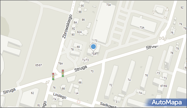 Radom, Struga Andrzeja, 71A, mapa Radomia