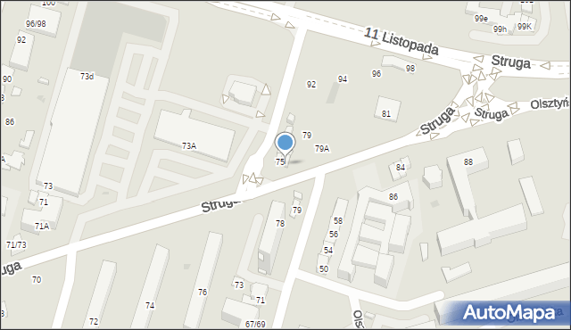 Radom, Struga Andrzeja, 77, mapa Radomia