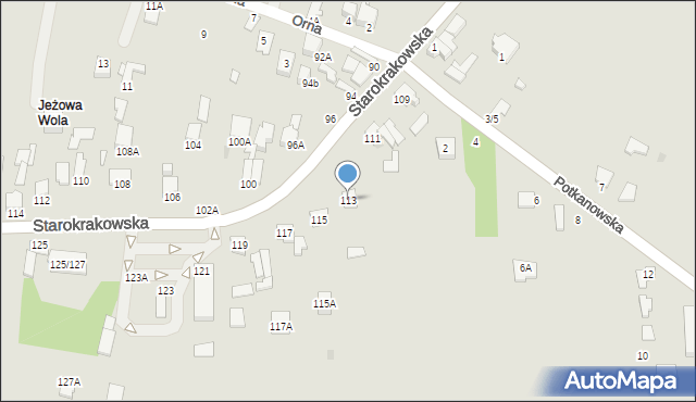 Radom, Starokrakowska, 113, mapa Radomia