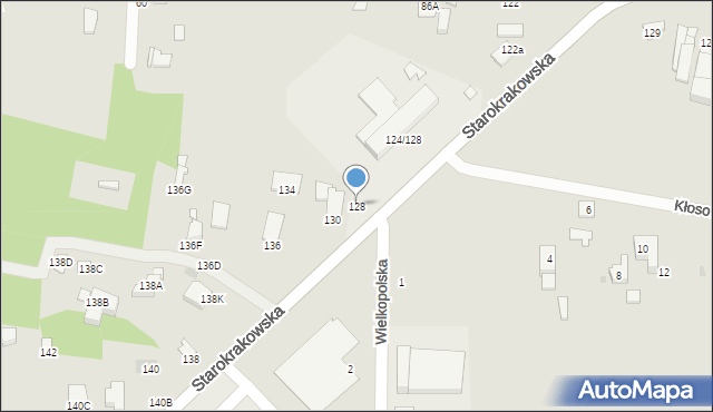 Radom, Starokrakowska, 128, mapa Radomia