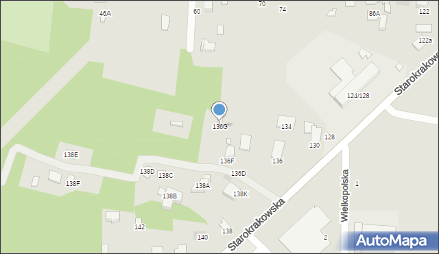 Radom, Starokrakowska, 136G, mapa Radomia