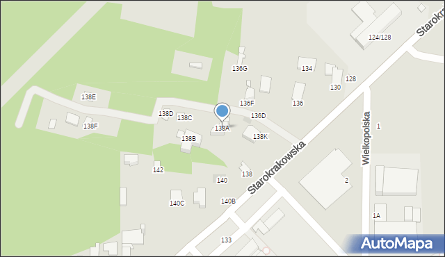 Radom, Starokrakowska, 138A, mapa Radomia