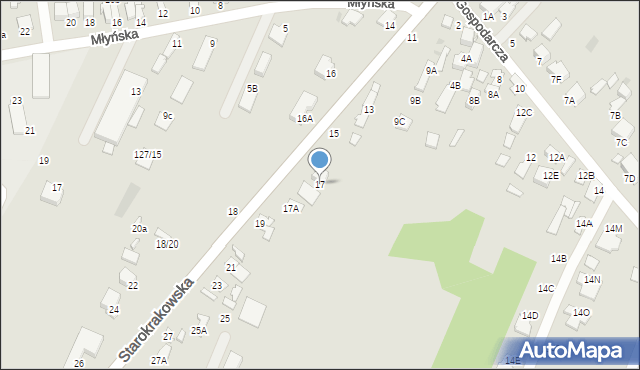 Radom, Starokrakowska, 17, mapa Radomia