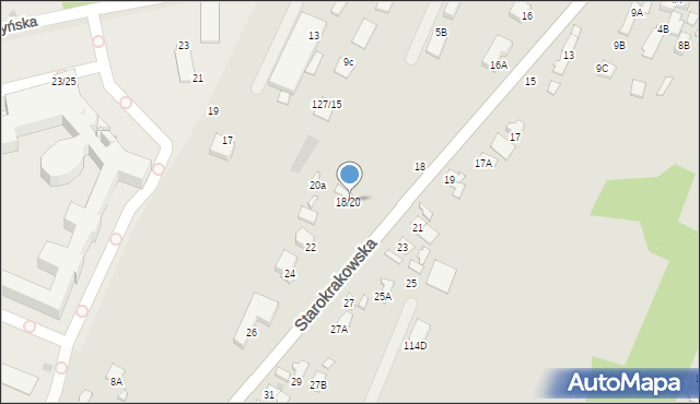 Radom, Starokrakowska, 18/20, mapa Radomia