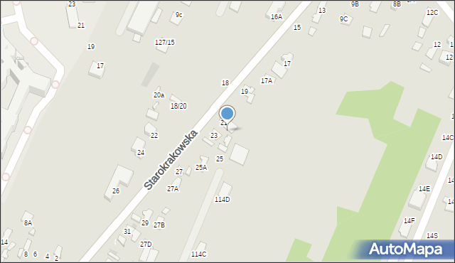 Radom, Starokrakowska, 21A, mapa Radomia