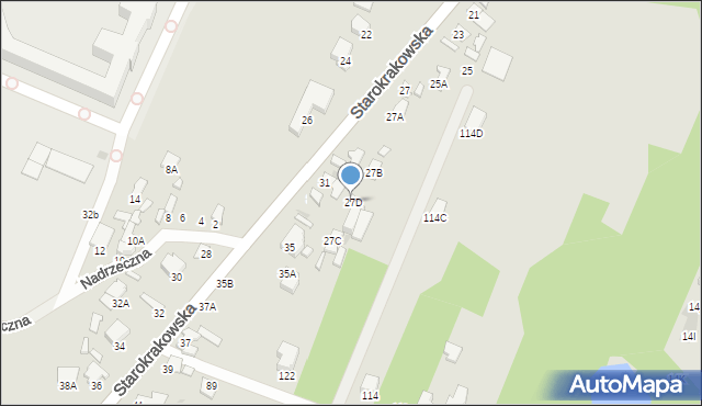 Radom, Starokrakowska, 27D, mapa Radomia