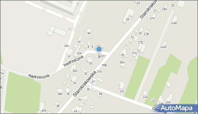 Radom, Starokrakowska, 28, mapa Radomia