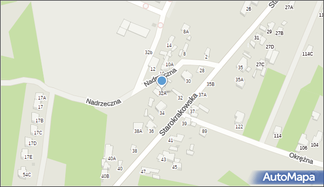 Radom, Starokrakowska, 32A, mapa Radomia