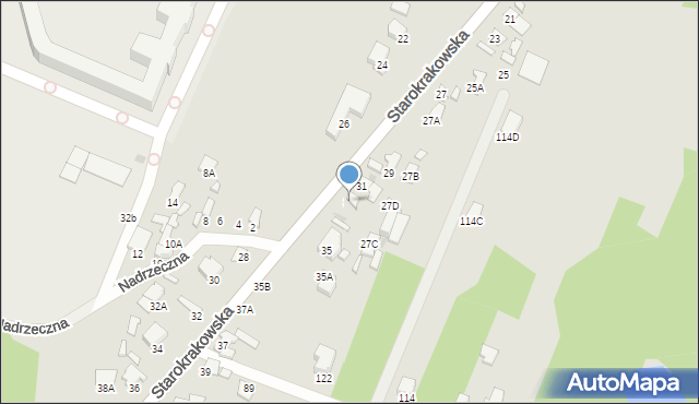 Radom, Starokrakowska, 33, mapa Radomia