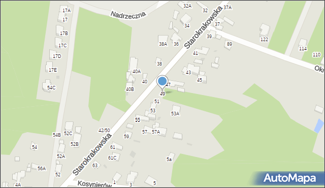 Radom, Starokrakowska, 49, mapa Radomia