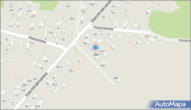 Radom, Starokrakowska, 69B, mapa Radomia