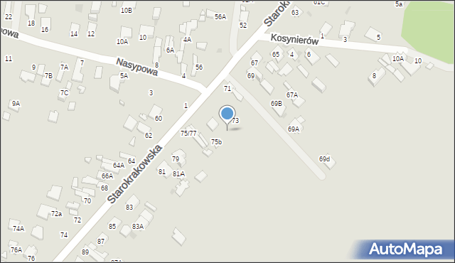 Radom, Starokrakowska, 75, mapa Radomia