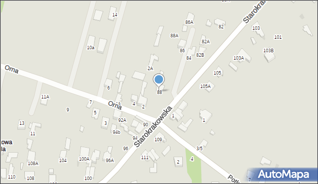 Radom, Starokrakowska, 88, mapa Radomia