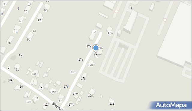 Radom, Starowiejska, 17j, mapa Radomia