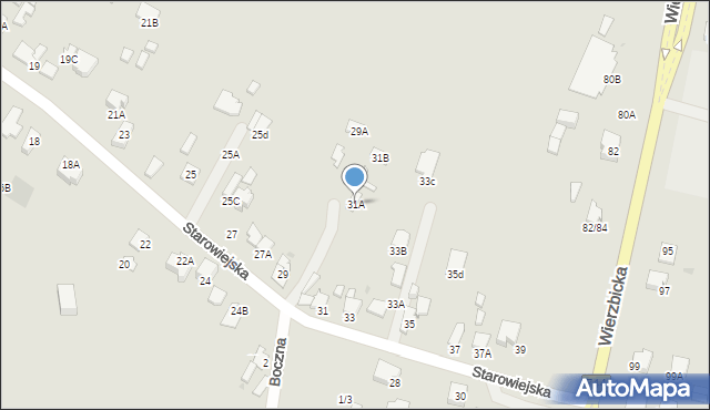 Radom, Starowiejska, 31A, mapa Radomia