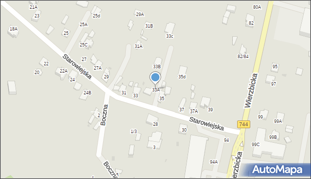 Radom, Starowiejska, 33A, mapa Radomia