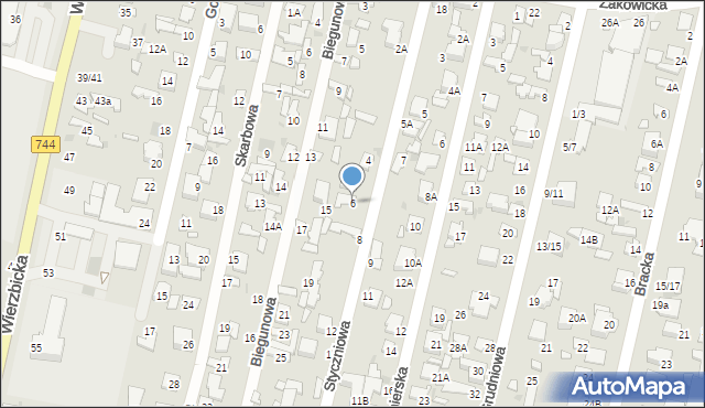 Radom, Styczniowa, 6, mapa Radomia