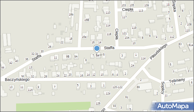 Radomsko, Staffa Leopolda, 5A, mapa Radomsko