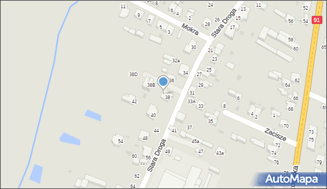 Radomsko, Stara Droga, 38A, mapa Radomsko